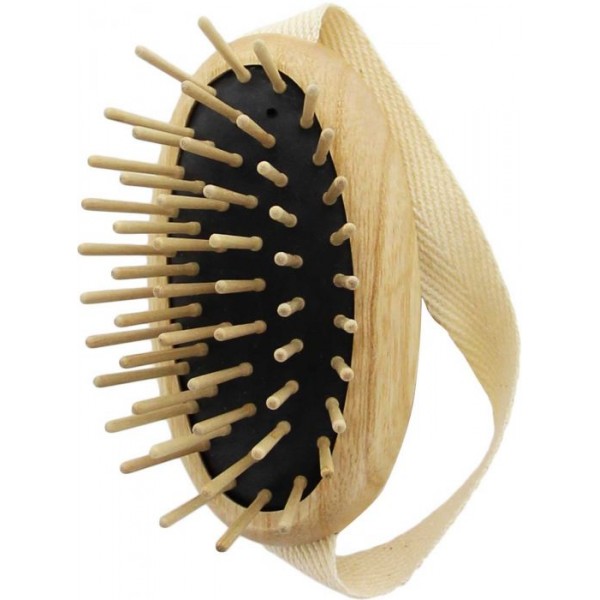 Massage brush with cotton strap